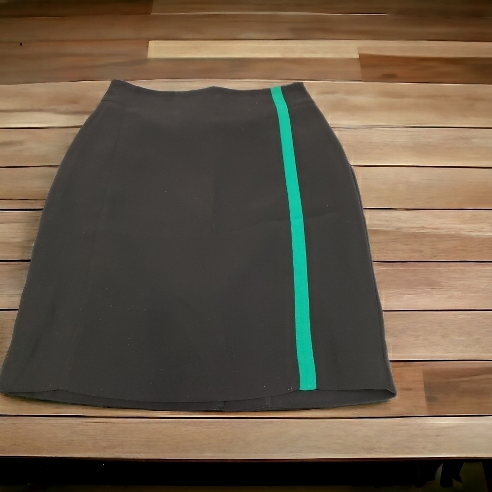 Banana Republic Womens Black Skirt Green Stripe Size 0